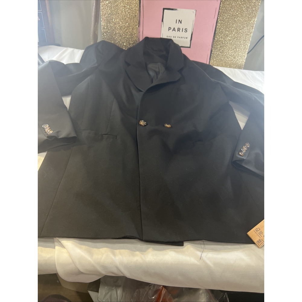 Onyx Double Breast Suit Blazer Xlarge Pockets Dressy Sexy‎ Hanging - Picture 2 of 6